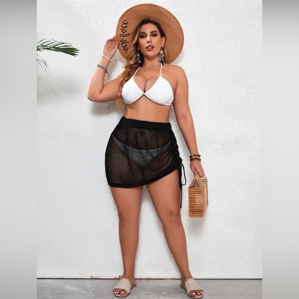 Drawstring Cover Up Skirt